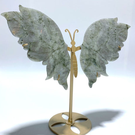 Beautiful Labradorite Butterfly Wing Carving With Stand - Wholesale Crystals