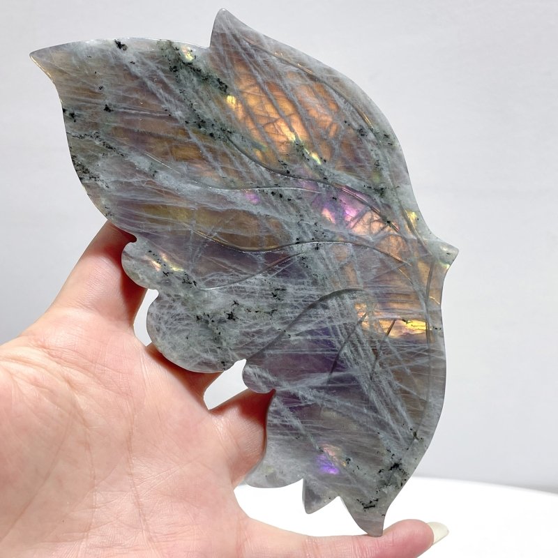 Beautiful Labradorite Butterfly Wing Carving With Stand - Wholesale Crystals