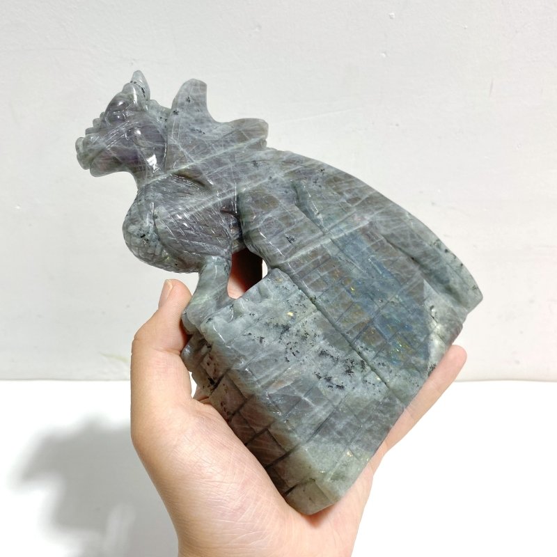 Beautiful Labradorite Flying Dragon Castle Carving - Wholesale Crystals