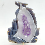 Beautiful Large Amethyst Mixed Geode Agate Flying Dragon Castle Carving With Stand - Wholesale Crystals