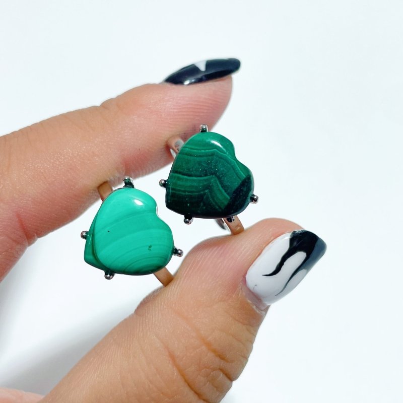 Beautiful Malachite Heart Ring Crystal Wholesale - Wholesale Crystals