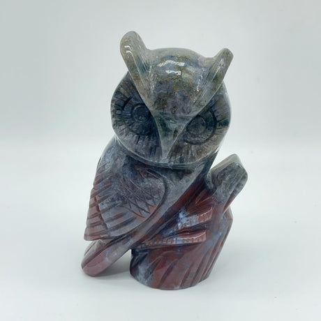 Beautiful Ocean Jasper Owl Carving - Wholesale Crystals