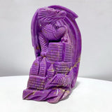 Beautiful Phosphosiderite Flying Dragon With Castle Carving - Wholesale Crystals