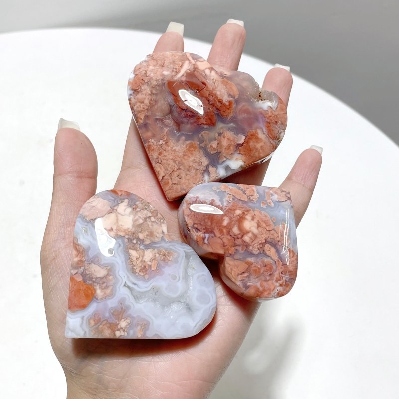 Beautiful Pink Agate Heart Wholesale - Wholesale Crystals