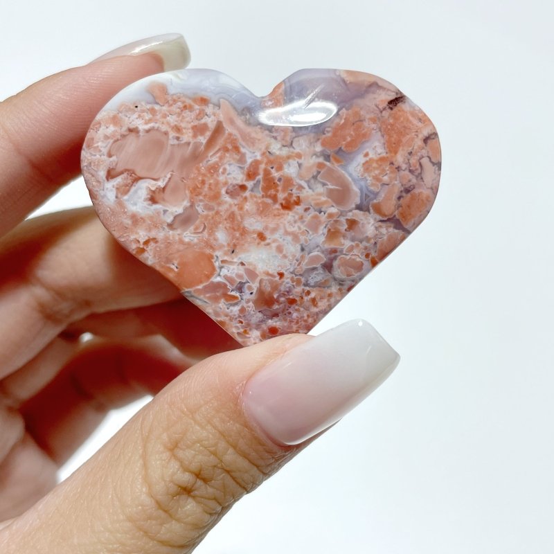 Beautiful Pink Agate Heart Wholesale - Wholesale Crystals