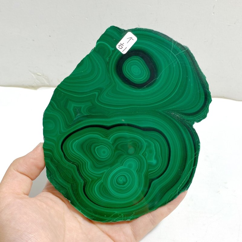 Beautiful Polished Malachite Slab Butterfly Wing With Stand (4) -Wholesale Crystals