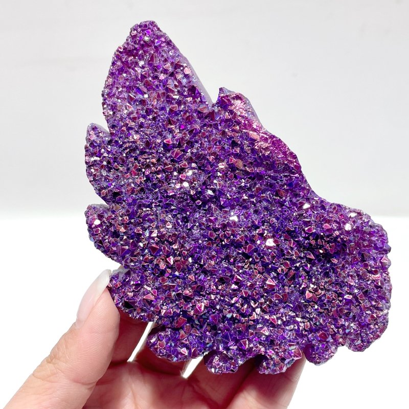 Beautiful Purple Aura Quartz Cluster Angel Wing With Stand - Wholesale Crystals