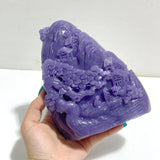 Beautiful Purple Jade Landscape Pavilion Carving 3 - Wholesale Crystals