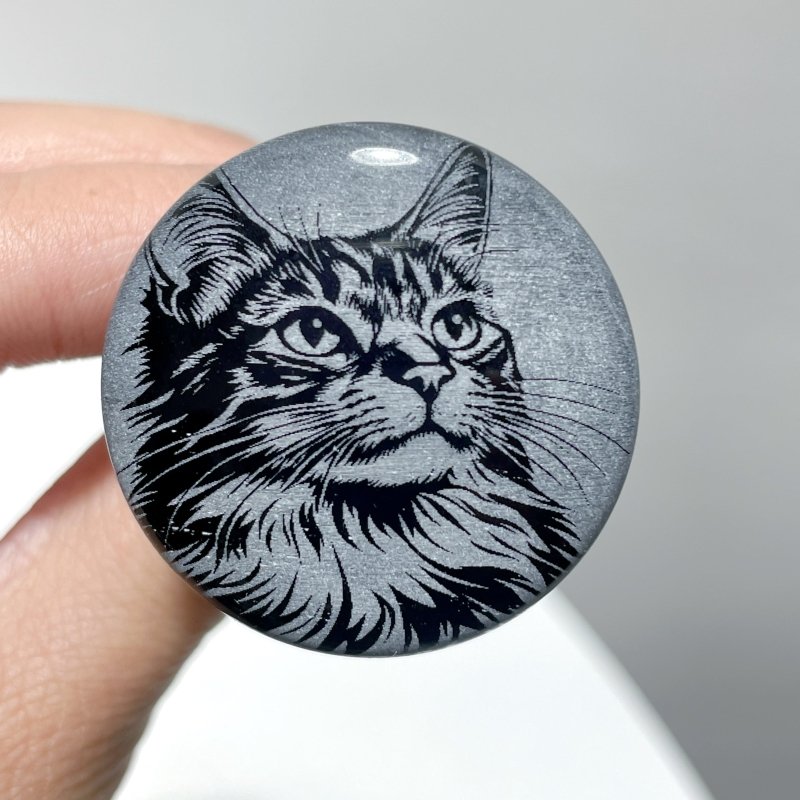 Black Obsidian Engraved Cat Car Air Vent Clips Wholesale Car Accessories - Wholesale Crystals