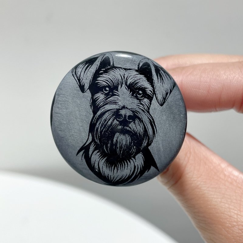 Black Obsidian Engraved Dog Car Air Vent Clips Wholesale Car Accessories - Wholesale Crystals