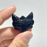 Black Obsidian Fox Face Carving Wholesale - Wholesale Crystals