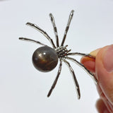 Black Sunstone Crystal Sphere Spider Ornament Handmade Alloy Spider Wholesale - Wholesale Crystals