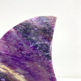 Large Charoite Moon Carving With Stand