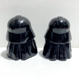 3 Pieces Large Black Obsidian Darth Vader Carving (Defects)