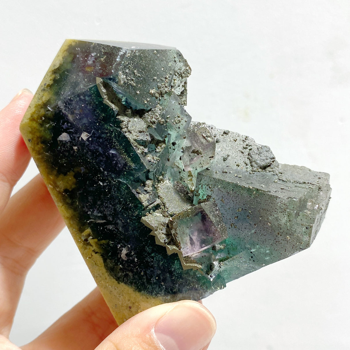 20 Pieces Blue Fluorite Mixed Pyrite Raw Side Tower Point