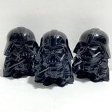 3 Pieces Large Black Obsidian Darth Vader Carving (Defects)