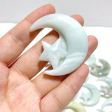 Caribbean Calcite Star Moon Carving Wholesale - Wholesale Crystals