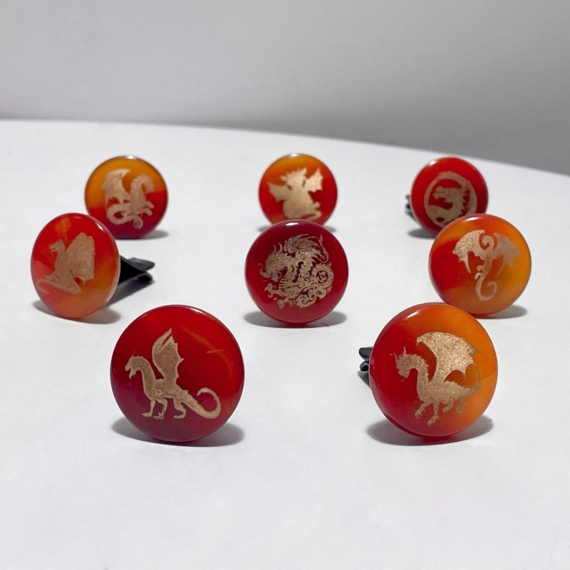 Carnelian Engraved Dragon Car Air Vent Clips Wholesale Car Accessories - Wholesale Crystals