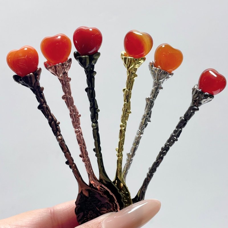 Carnelian Mini Heart Coffee Spoon Wholesale - Wholesale Crystals