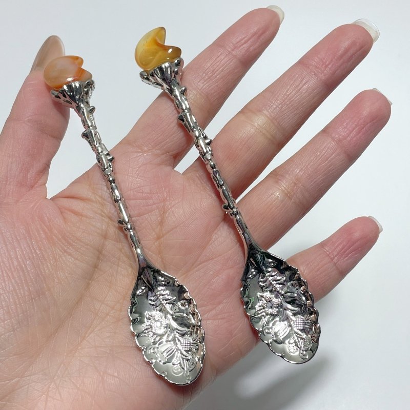 Carnelian Mini Moon Coffee Spoon Wholesale - Wholesale Crystals