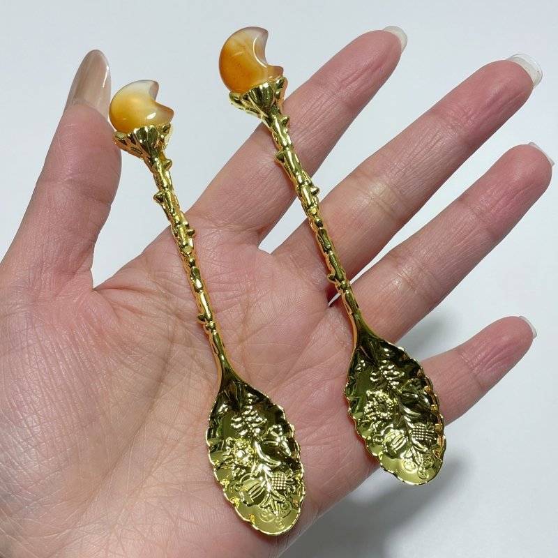 Carnelian Mini Moon Coffee Spoon Wholesale - Wholesale Crystals