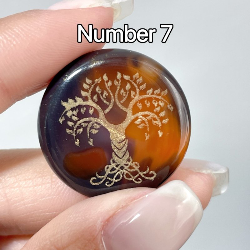 Carnelian Tree of Life Small Round Slices DIY Accessories - Wholesale Crystals