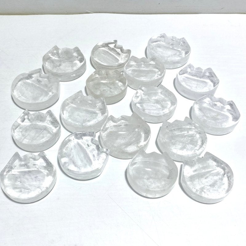 Cat Head Shape Clear Quartz Shallow Bowl Wholesale - Wholesale Crystals