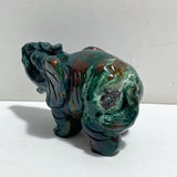 2 Pieces Large Ocean Jasper Elephant Carving