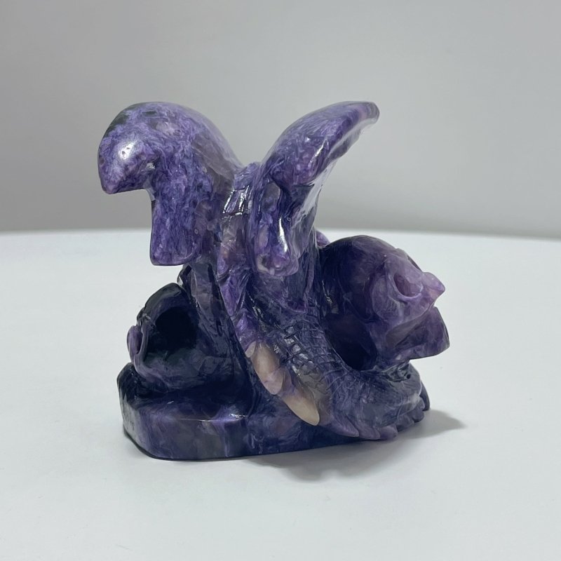 Charoite Flying Dragon Skull Carving #3 - Wholesale Crystals