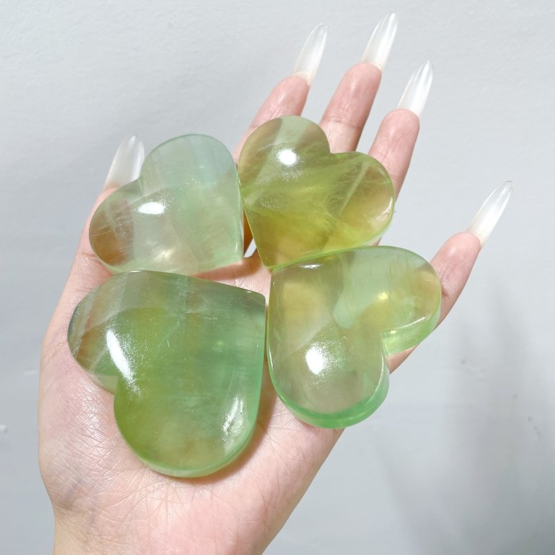 Clear Green Fluorite Heart Wholesale - Wholesale Crystals