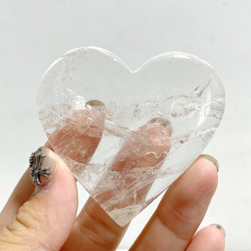 Clear Quartz Heart Wing Carving With Stand -Wholesale Crystals