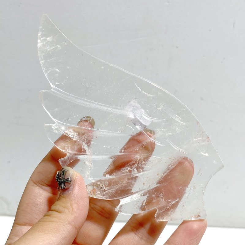 Clear Quartz Heart Wing Carving With Stand -Wholesale Crystals