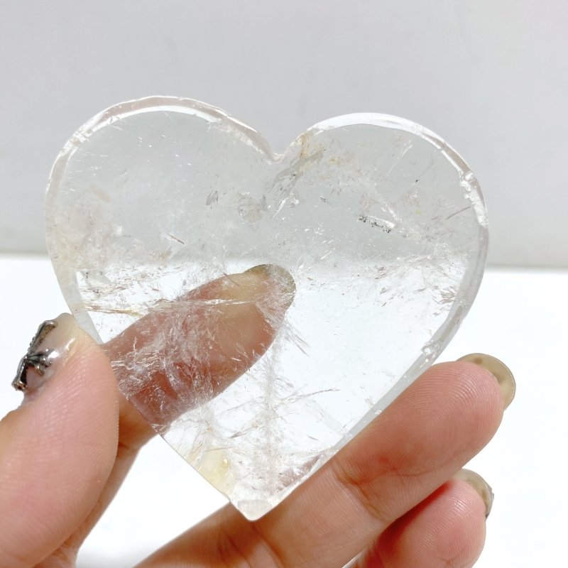 Clear Quartz Heart Wing Carving With Stand -Wholesale Crystals