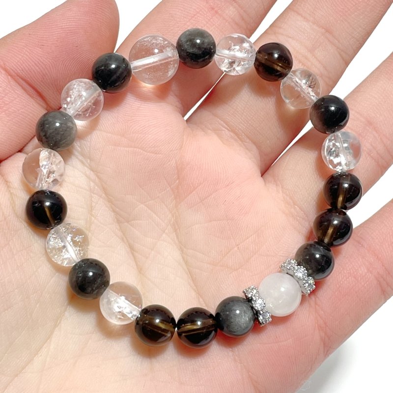 Clear Quartz Moonstone Silver Sheen Obsidian Smoky Quartz DIY Bracelet Wholesale Original Design - Wholesale Crystals