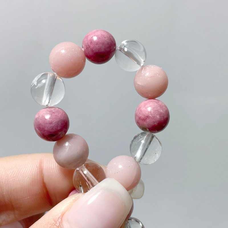 Clear Quartz Pink Opal Rhodonite Bracelet Wholesale - Wholesale Crystals