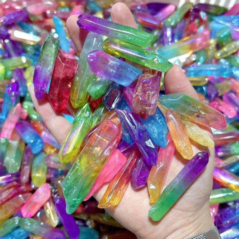 Colorful Aura Clear Quartz Points Wholesale - Wholesale Crystals