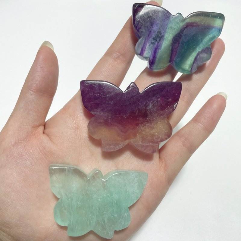 Colorful Fluorite Butterfly Carving Wholesale - Wholesale Crystals