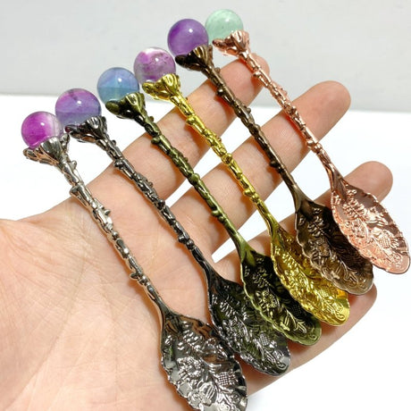 Colorful Fluorite Sphere Coffee Spoon Wholesale - Wholesale Crystals