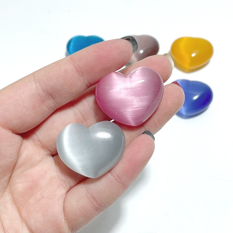 Colorful Glass Cat Eye Heart Wholesale - Wholesale Crystals