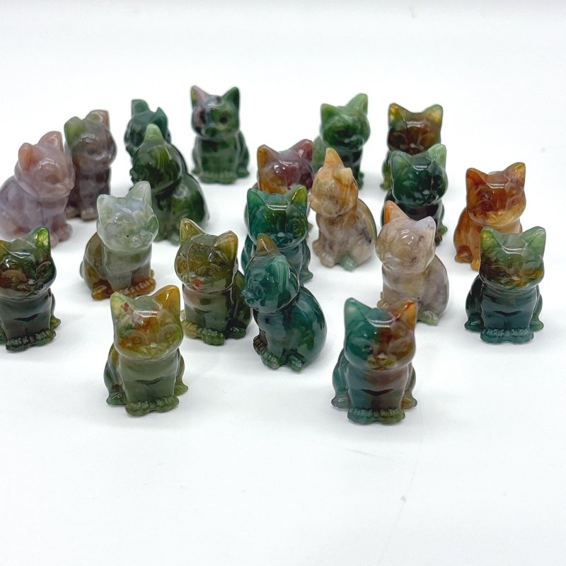 Colorful Moss Agate Mini Cat Wholesale - Wholesale Crystals