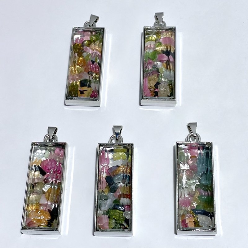 Colorful Tourmaline Gravel Chips Car Pendant Wholesale - Wholesale Crystals