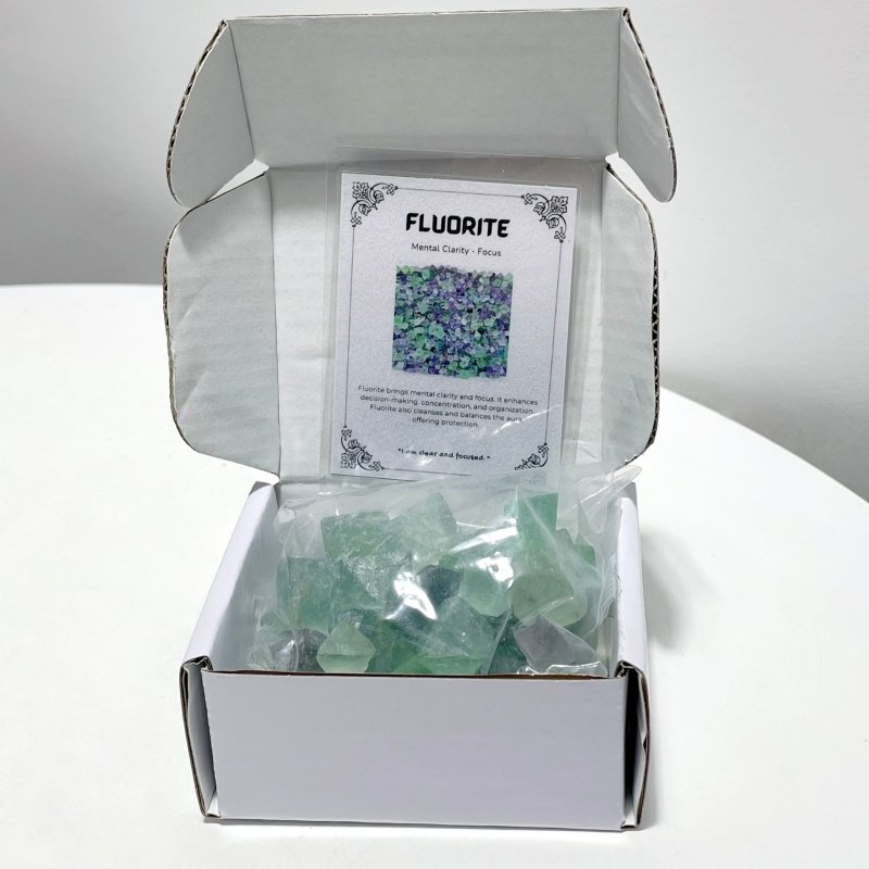 Colourful Fluorite Raw Octahedron Gift Box Wholesale Shrink Wrap Packaging - Wholesale Crystals