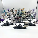Crystal Butterfly Wings with Yoga Pose Metal Stand Wholesale (Assorted Materials) -Wholesale Crystals