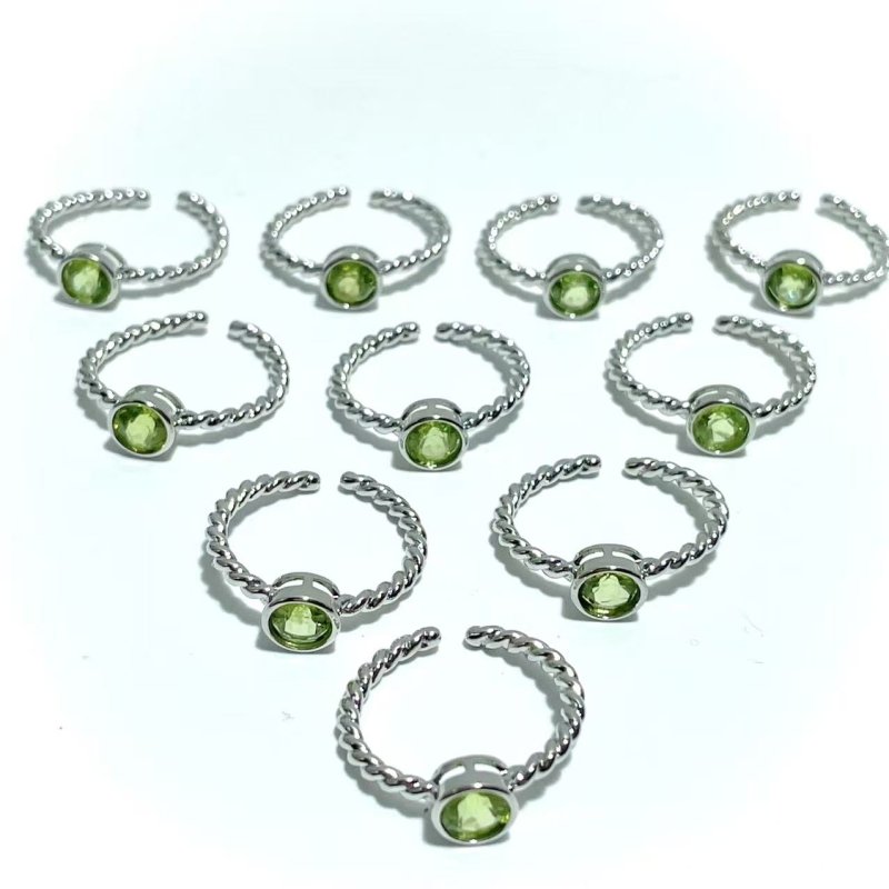 Cut Faceted Peridot Rings Wholesale - Wholesale Crystals