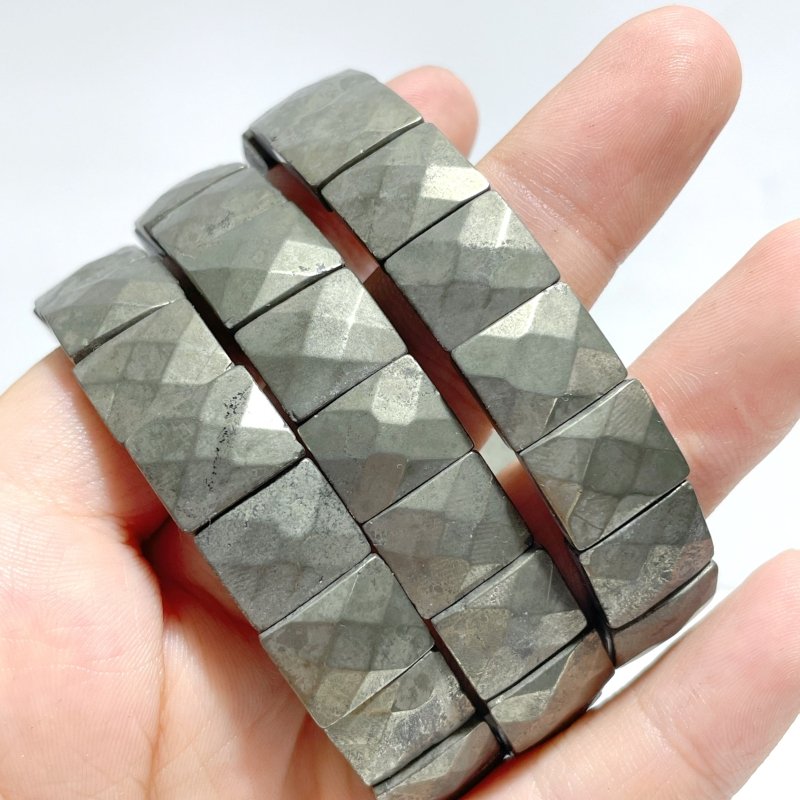 Cut Faceted Pyrite Bracelet Square Shape Wholesale - Wholesale Crystals