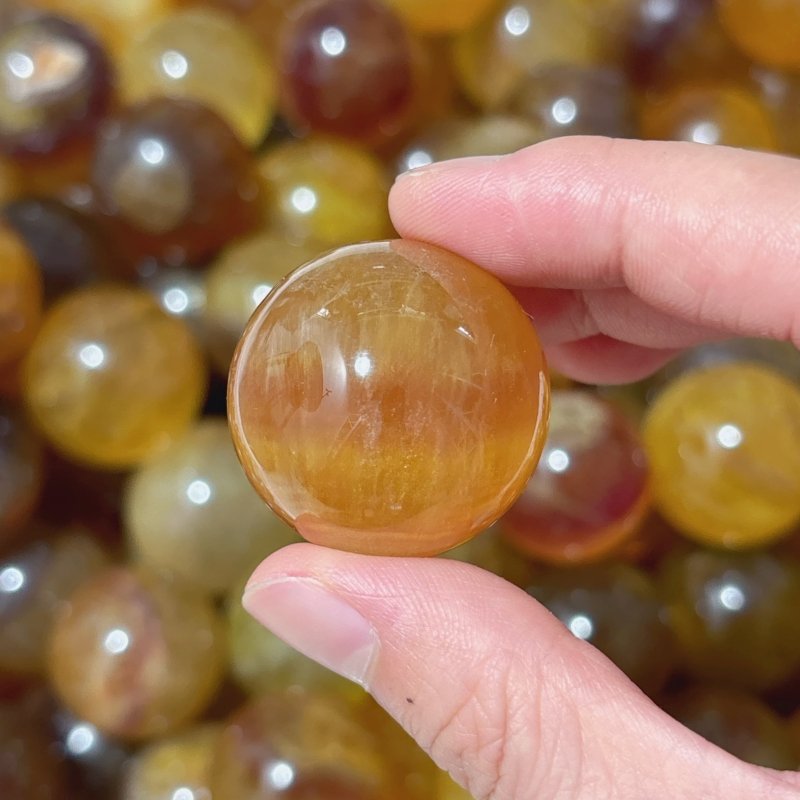 Cute Small Yellow Fluorite Spheres Wholesale - Wholesale Crystals