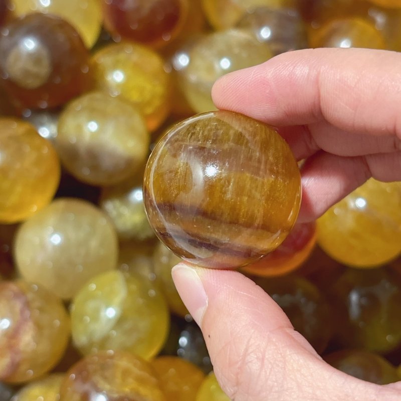 Cute Small Yellow Fluorite Spheres Wholesale - Wholesale Crystals