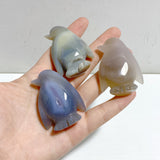 23 Pieces Geode Druzy Agate Penguin Carving