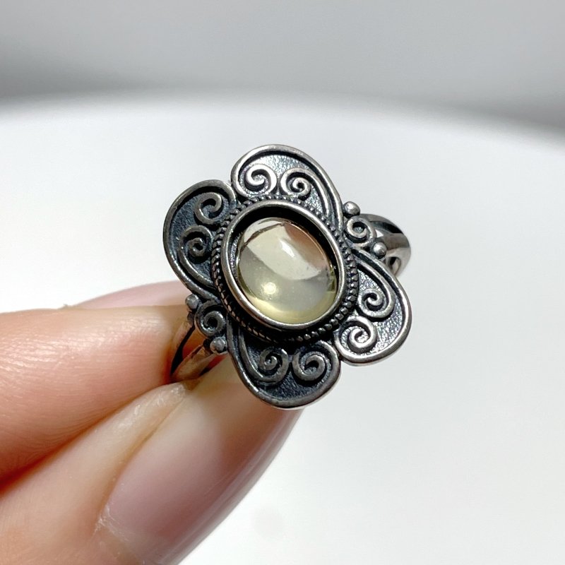 #D12 Silver Rings Wholesale Citrine Sunstone Garnet Topaz Amethyst Black Tourmaline Rutile Moonstone - Wholesale Crystals