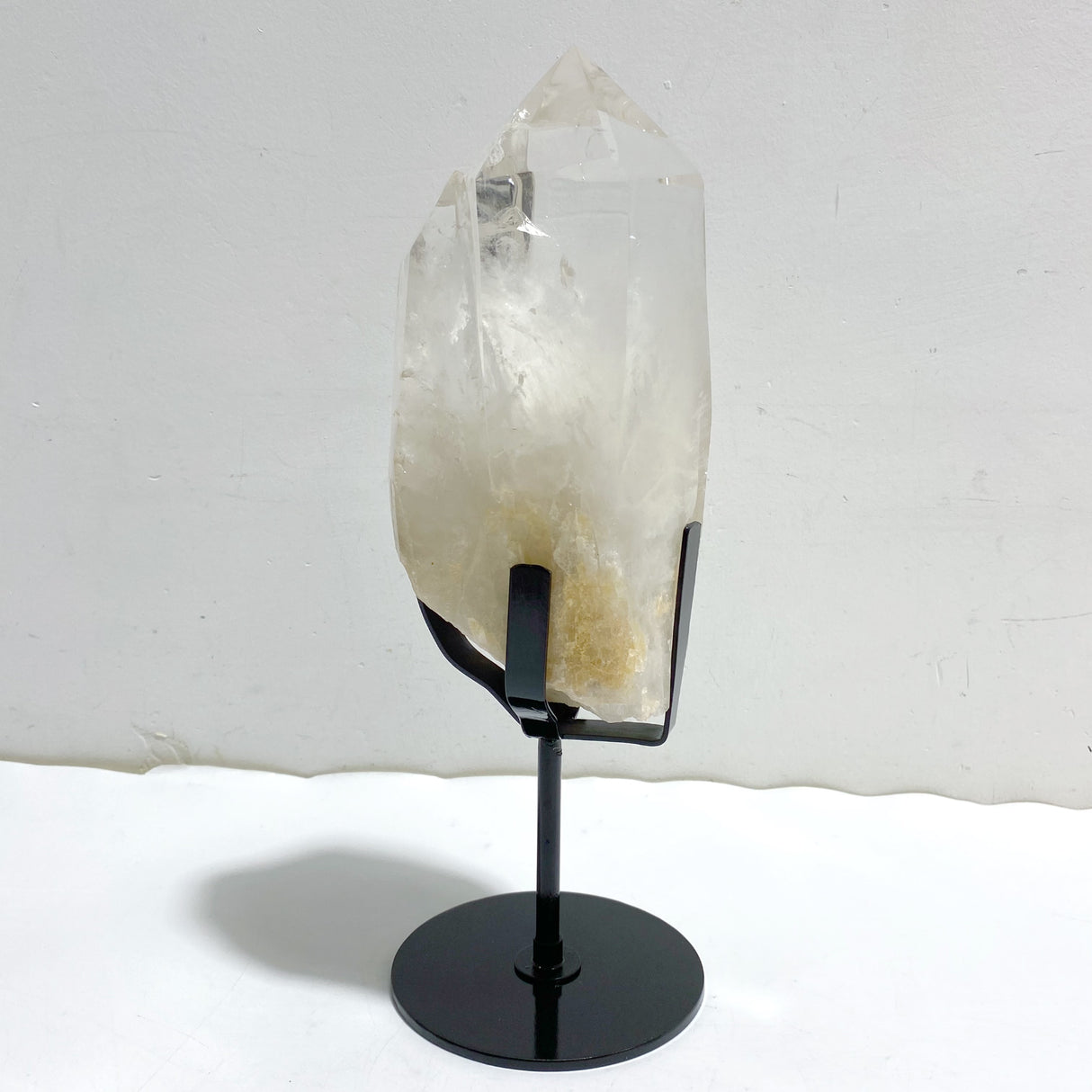 Large Clear Quartz Raw Bottom Double Point With Stand